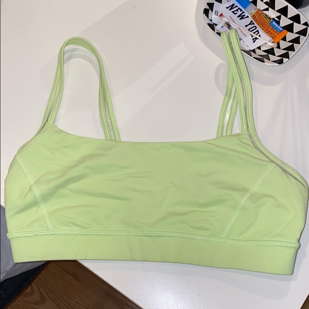 Neon lululemon sports bra
